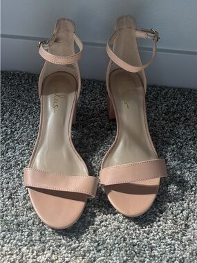 Lulu's Blush Pink Block Heel Ankle Strap Sandals